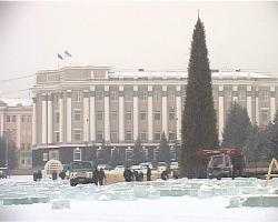 Началось строительство Ледового городка на главной площади Улан-Удэ