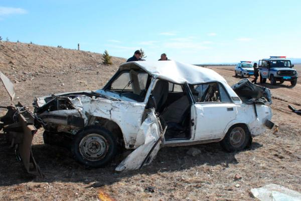 В Бурятии водитель без прав перевернулся на машине и погиб 