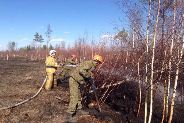 В Бурятии на землях лесного фонда продолжают тушить два торфяных пожара